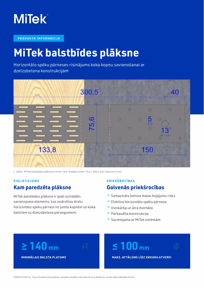 MiTek balstbīdes plāksne